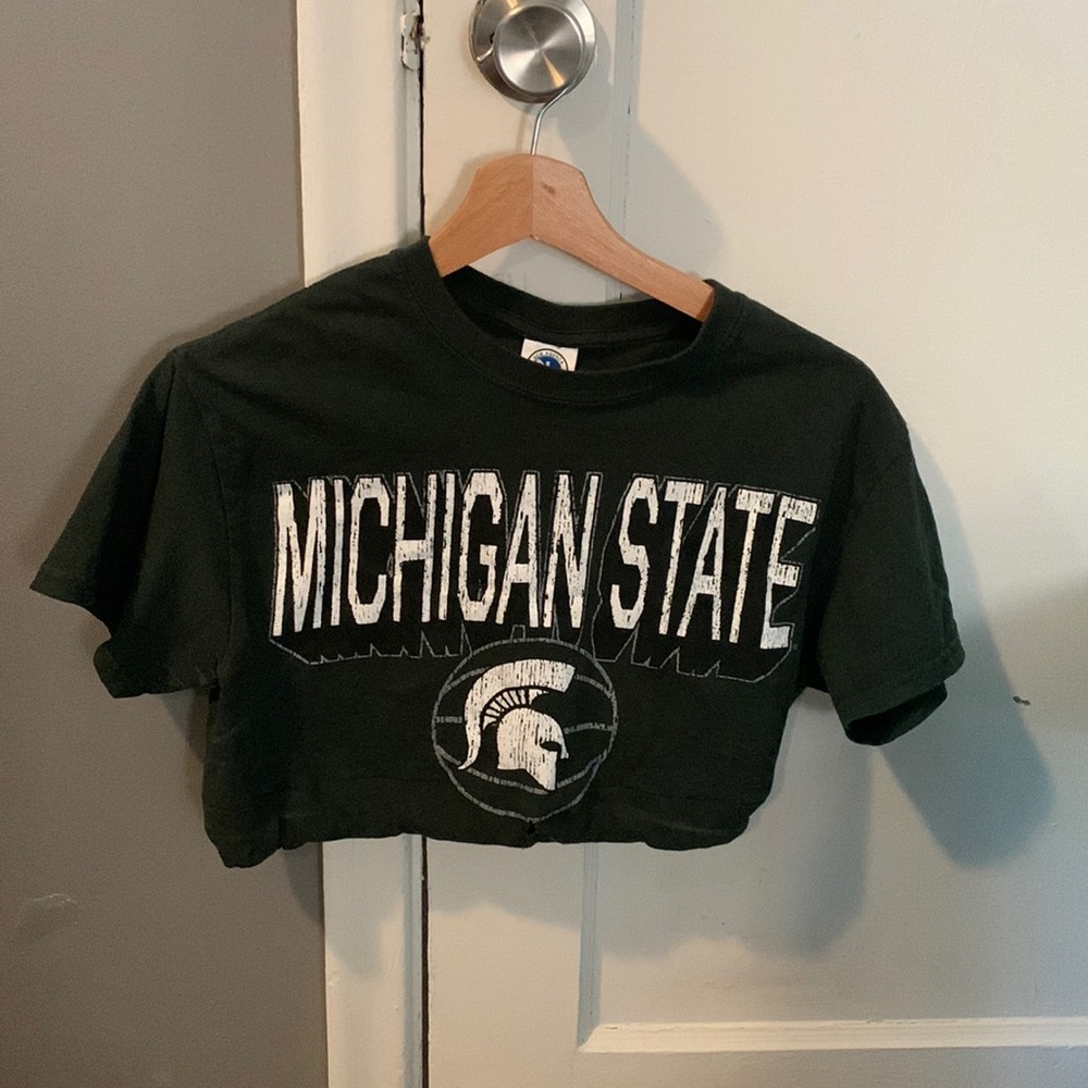 Green Michigan state crop top